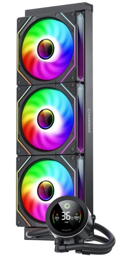 GameMax ICEBURG 360 DIGITAL BK system chłodzenia komputerów Procesor Chłodnica cieczy all-in-one 12 cm Czarny 1 szt.