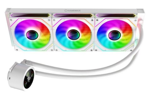 GameMax ICEBURG 360 DIGITAL WH system chłodzenia komputerów Procesor Chłodnica cieczy all-in-one 12 cm Biały 1 szt.
