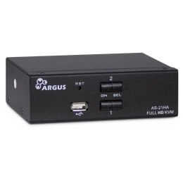 Inter-Tech AS-21HA HDMI przełącznik KVM Czarny