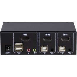 Inter-Tech AS-21HA HDMI przełącznik KVM Czarny