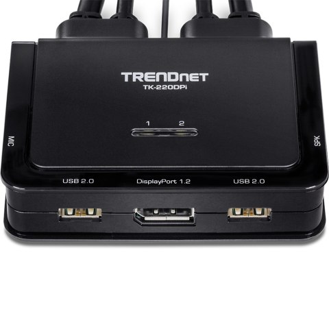 Trendnet TK-220DPI przełącznik KVM Czarny
