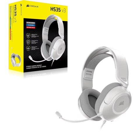 Corsair HS35 v3 Zestaw słuchawkowy Przewodowa Opaska na głowę Gaming Biały