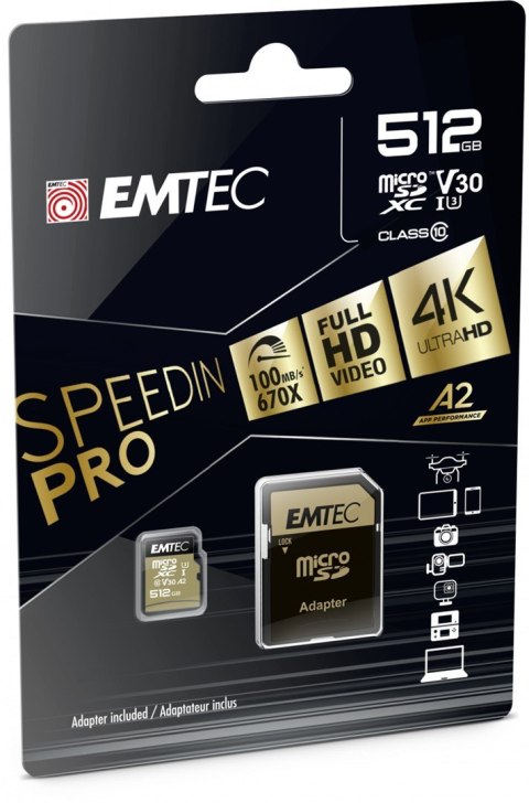 Emtec ECMSDM512GXC10SP pamięć flash 512 GB MicroSDXC UHS-I Klasa 10