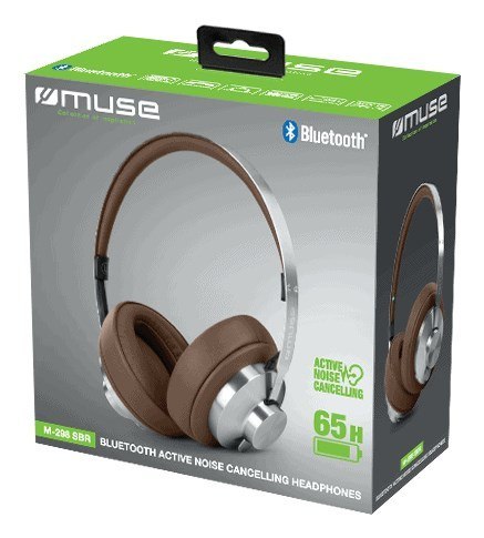 Muse M-298 SBR słuchawki/zestaw słuchawkowy Przewodowy i Bezprzewodowy Opaska na głowę Połączenia/muzyka Bluetooth Brązowy, Sreb