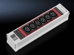 Rittal DK 7856.082 rozgałęziacz 6 x gniazdo sieciowe Wewnętrzna Aluminium, Czerwony