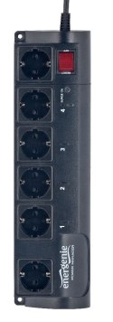 EnerGenie EG-PMS2 ochrona przeciwprzepięciowa Czarny 6 x gniazdo sieciowe 220 - 230