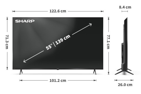 Sharp 55HL4265E Telewizor 139,7 cm (55") 4K Ultra HD Smart TV Wi-Fi Czarny