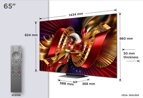 TCL C8L 65C8L Telewizor 165,1 cm (65") 4K Ultra HD Smart TV Wi-Fi Czarny 6000 cd/m2