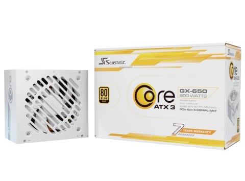 Zasilacz SeaSonic Core GX-650 SRP-CGX651-A5A32SF-W ATX 3 650W Biały