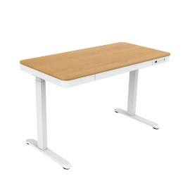 Activejet Biurko z elektryczną regulacją wysokości ET119S biały/dąb. Wymiar blatu 120x60 cm.
