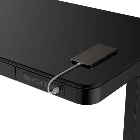 Activejet Biurko z elektryczną regulacją wysokości ET119S czarny. Wymiar blatu 120x60 cm.