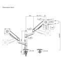 ERGO OFFICE UCHWYT NA 2 MONITORY, SPRĘŻYNA GAZOWA, 17"-32", 1-10KG, BIAŁY MAT ER-692 W