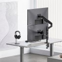 ERGO OFFICE UCHWYT / WIESZAK NA 2 MONITORY, SPRĘŻYNA GAZOWA, 17"-32", 1-10KG, CZARNY MAT, ER-692 B