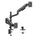 ERGO OFFICE UCHWYT / WIESZAK NA 2 MONITORY, SPRĘŻYNA GAZOWA, 17"-32", 1-10KG, CZARNY MAT, ER-692 B