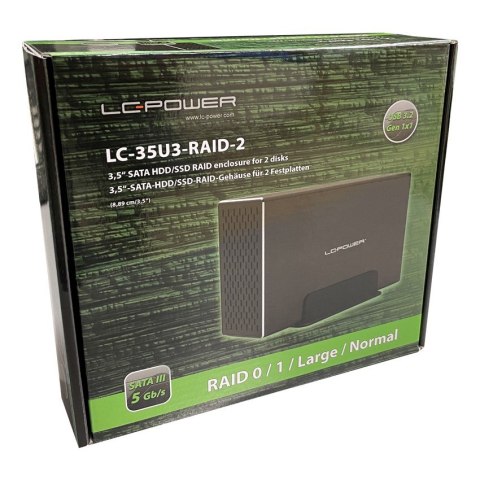 LC-Power LC-35U3-RAID-2 obudowa do dysków twardych Obudowa HDD Czarny 3.5"