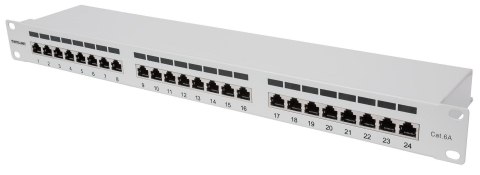 Patchpanel INTELLINET 24-Port Cat6a FTP 1HE 720854 szary