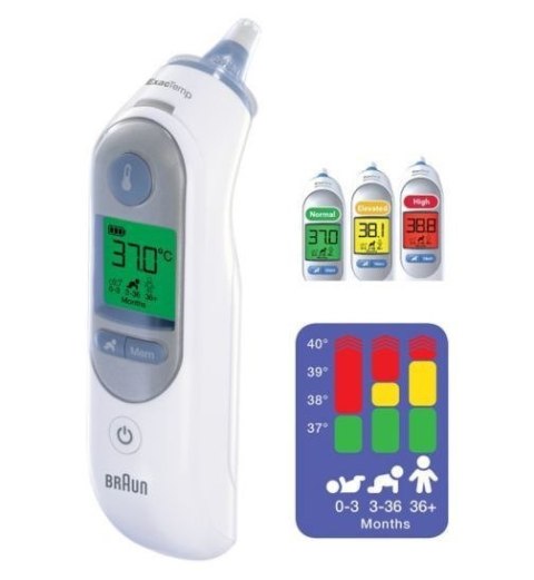 Termometr Elektroniczne do ucha Braun ThermoScan 7 IRT6520 (Pomiar kontaktowy; kolor biały)