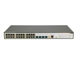 FiberHome S4820-28T-X-PE-AC łącza sieciowe Zarządzany L2/L3 Gigabit Ethernet (10/100/1000) Obsługa PoE 1U Czarny, Szary