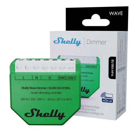 Shelly Wave Dimmer EU LR Inteligentny kontroler ściemniania zielony