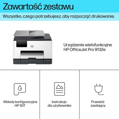HP OfficeJet Pro Produkt 9132e Bezprzewodowe All-in-One W kolorze Drukarka, Instant Ink; Drukowanie dwustronne
