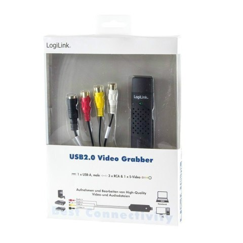 Logilink Video graber USB 2.0: RCA composite, S-Vid, USB 2.0. zgrywanie VHS