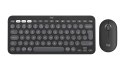 Logitech 920-012239 klawiatura Dołączona myszka Uniwersalne RF Wireless + Bluetooth QWERTY Amerykański międzynarodowy Grafitowy