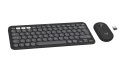 Logitech 920-012239 klawiatura Dołączona myszka Uniwersalne RF Wireless + Bluetooth QWERTY Amerykański międzynarodowy Grafitowy