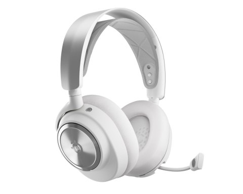 Steelseries Arctis Nova Pro Wireless Zestaw słuchawkowy Przewodowy i Bezprzewodowy Opaska na głowę Gaming Bluetooth Srebrny, Bia