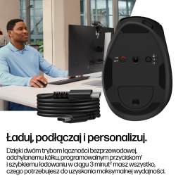 Mysz HP Tilt Ergonomic Black Mouse 720M Wireless / Bluetooth bezprzewodowa czarna BH0Z4AA