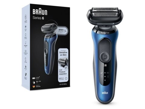 Braun Series 6 61-B1000s Golarka foliowa Czarny, Niebieski