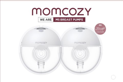 MOMCOZY M5 - noszony laktator, szary, zestaw podwójny 160 ml