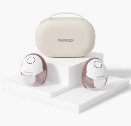 MOMCOZY M6 - bezprzewodowy laktator hands-free, czerwony, zestaw podwójny 180 ml