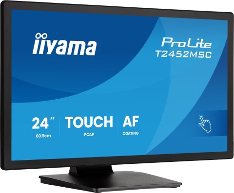 Iiyama ProLite T2452MSC-B2 monitor komputerowy 61 cm (24") 1920 x 1080 px Full HD Ekran dotykowy Czarny