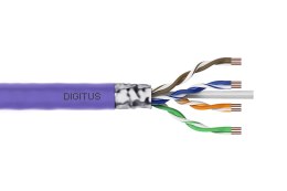 Kabel instalacyjny DIGITUS kat.6, F/UTP, Dca, AWG23/1, LSOH, 305m, fioletowy, szpula