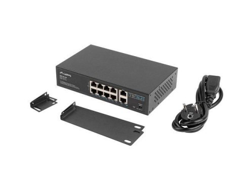 Lanberg Switch PoE+ Rack 10"/19" RSFE-8P-2GE-120