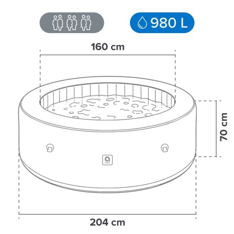 AVENLI NICE SPA OGRODOWE, BASEN POMPOWANY, HYDROMASAŻ 204X70 SILVER 6 OSOBOWE CEGŁA