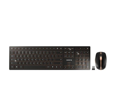 CHERRY DW 9100 SLIM klawiatura Dołączona myszka Uniwersalne RF Wireless + Bluetooth QWERTY US English Czarny
