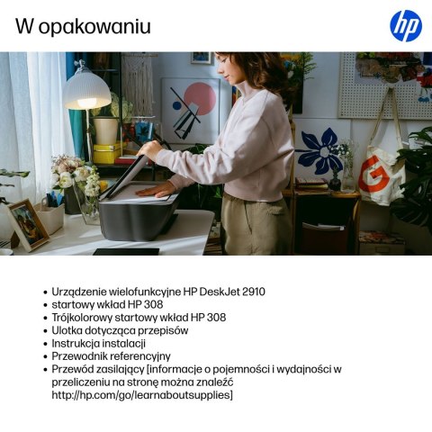 HP DeskJet 2910 Bezprzewodowe All-in-One W kolorze Drukarka, Instant Ink