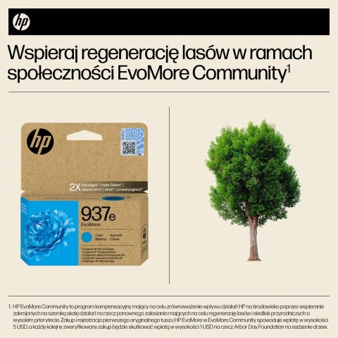 HP 937E EVOMORE CYAN/EN/DE/PL/CZ INK CARTRIDGE