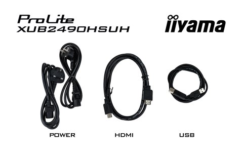 Monitor Iiyama TFT XUB2490HSUH IPS 24''//HDMI/DP/USB/Webcam/hoev - Płaski ekran - 60,5 cm