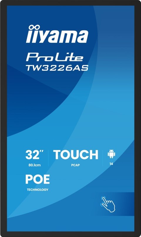 Panel-PC iiyama TW3226AS-B3P 32" z Androidem 14+GMS SOC Octa-core RK3576 4GB Pamięci 32GB PCAP 10-Punktowy Ekran Dotykowy 1920x1