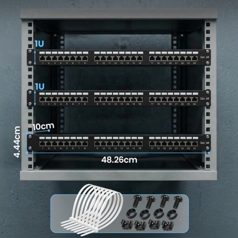 Extralink CAT6A STP | Patchpanel | 24 porty