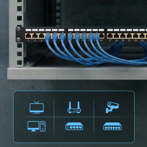 Extralink CAT6A STP | Patchpanel | 24 porty