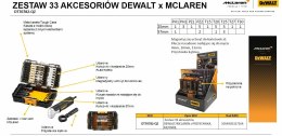 DEWALT Zestaw akcesoriów 33cz. z przystawką kątową/MACLAREN