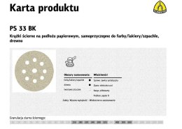 KLINGSPOR KRĄŻEK 225 PS33BK gr.150 OTW.GLS38 /50szt.