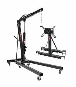 AWTOOLS ŻURAW WARSZTATOWY 2-TONOWY + WÓZEK MONTAŻOWY 900 kg