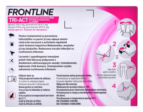 FRONTLINE Tri-act L 20-40 kg - Krople przeciw pasożytom dla psa - 3 x 4 ml