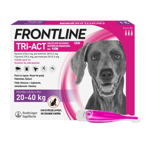 FRONTLINE Tri-act L 20-40 kg - Krople przeciw pasożytom dla psa - 3 x 4 ml