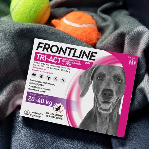 FRONTLINE Tri-act L 20-40 kg - Krople przeciw pasożytom dla psa - 3 x 4 ml