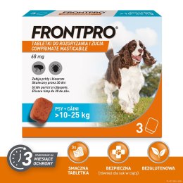 FRONTPRO Tabletki na pchły i kleszcze dla psa (>10-25 kg) - 3x 68mg